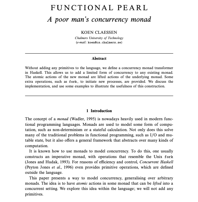 A Poor Man's Concurrency Monad preview